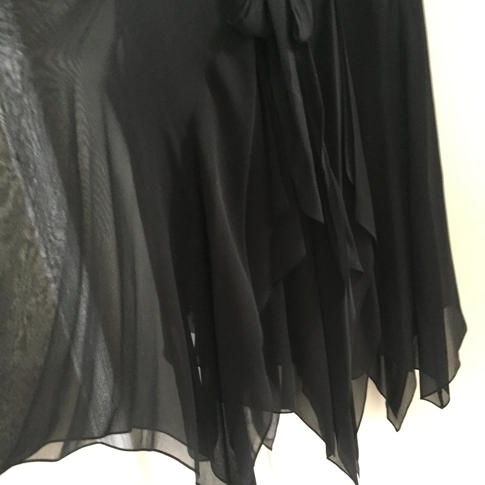 NWOT BCBG MaxAzria Black Lace Up Corset Style Chiffon Dress Retail $375 - Picture 6 of 8